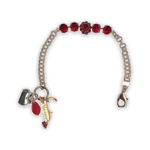 Bracelet by Mariana My Treasures Coll. Stunning Floral Siam & Ruby Swarovski Crystals