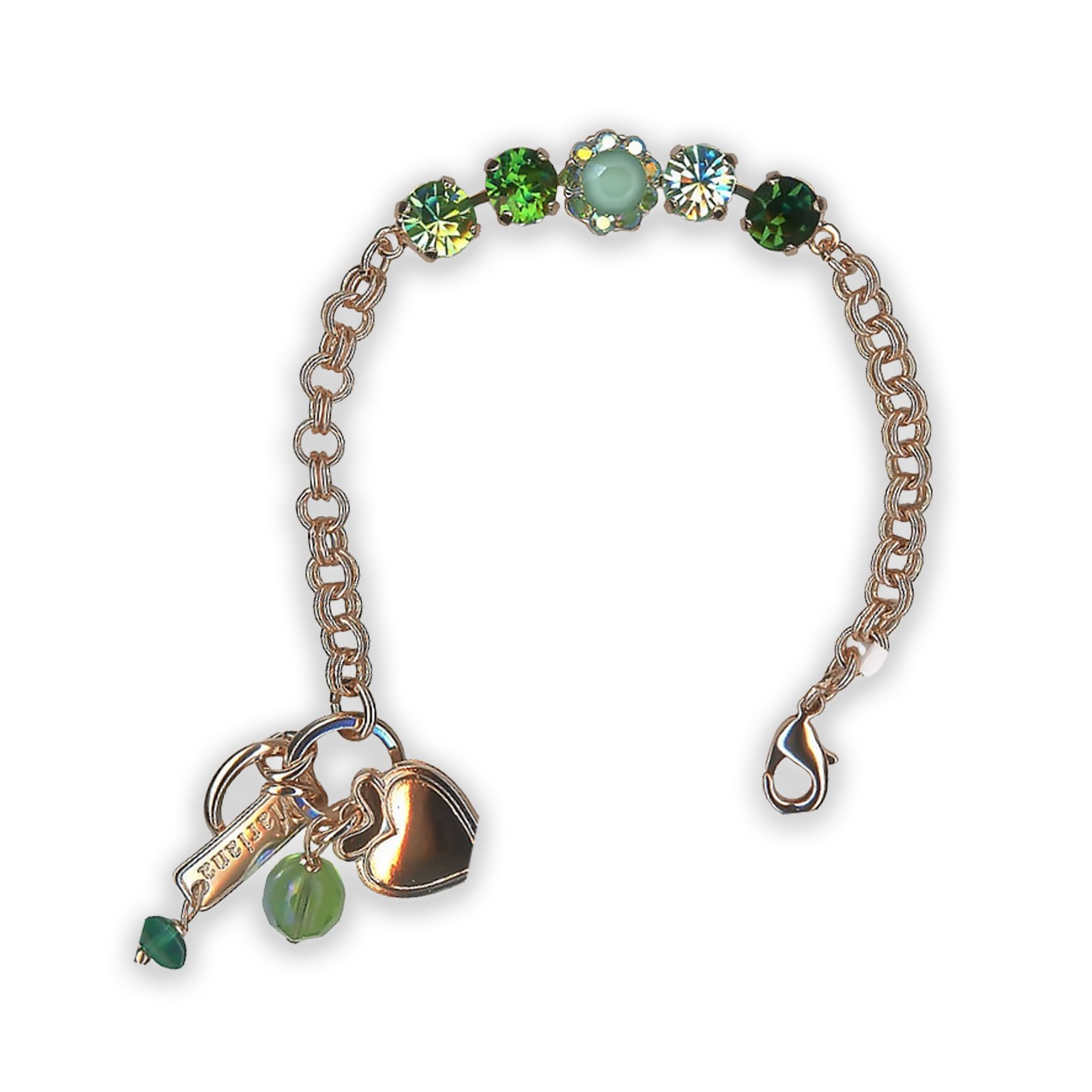 B-4352-2-2143-RG (1) Bracelet by Mariana Spring 2019 Alluring Mint Green, Chrysolite, Vivid Green, & AB Swarovski Crystals - Image 1