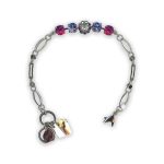 Bracelet by Mariana My Treasures Coll. Gorgeous Fuchsia, Tanzanite, Moonlight, & AB Swarovski Crystals - Image 2