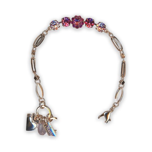 Bracelet by Mariana Saba Coll. Beautiful Lt Rose, Fuchsia, & Rose Swarovski Crystals