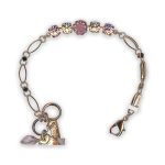 Bracelet by Mariana Love Joy Of Life Coll. Elegant Rose Quartz, Lt Rose, & Golden Shadow Swarovski Crystals