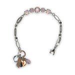 Bracelet By Mariana Woman Adorable Rose Quartz Mineral and Opal Swarovski Crystals