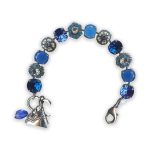 Bracelet By Mariana Woman Elegant Royal Blue and White Opal Swarovski Crystals