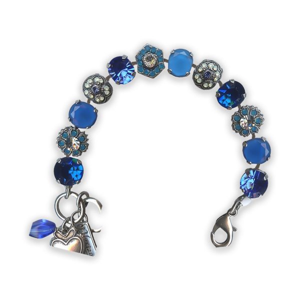 Bracelet By Mariana Woman Elegant Royal Blue and White Opal Swarovski Crystals