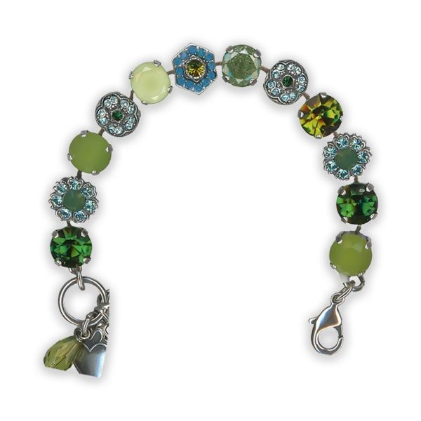 Bracelet by Mariana Silk Road Coll. Beautiful Forest Green and Blue Swarovski Crystals