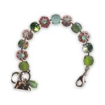 Bracelet by Mariana Silk Road Coll. Adorable Apple Green and Padparadscha Swarovski Crystals - Image 2