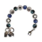 Bracelet by Mariana Songbook Coll. Elegant Montana Blue and White Opal Swarovski Crystals - Image 3