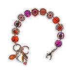 Bracelet by Mariana Songbook Coll. Sassy Orange and Pink Swarovski Crystals
