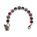 Bracelet by Mariana Odyssey Coll. Glamorous Ruby, Fuchsia, and Purple Velvet Swarovski Crystals - Image 3