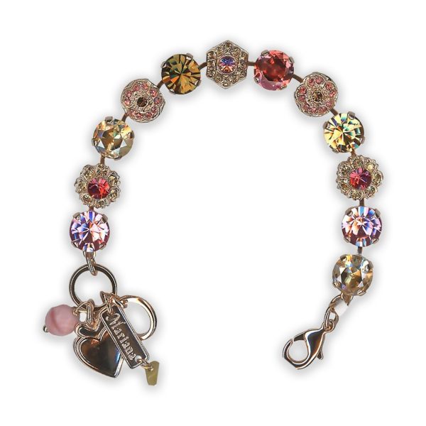 Bracelet by Mariana Winter Wonderland Coll. Lovely Golden Shadow and Rose Swarovski Crystals