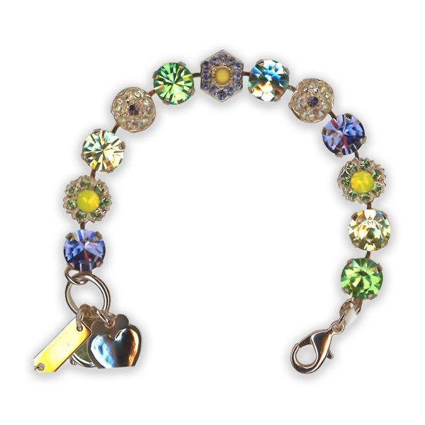 Bracelet By Mariana Woman Adorable Lemon,Tanzanite and Chrysolite Swarovski Crystals