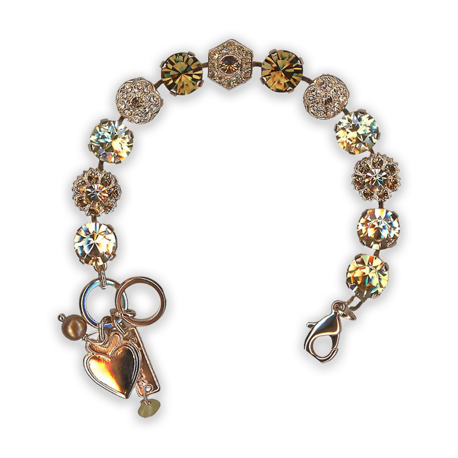 B-4411-1136-RG (1) Bracelet by Mariana Winter 2021 Coll. Exquisite Golden Shadow and Topaz Swarovski Crystals - Image 1