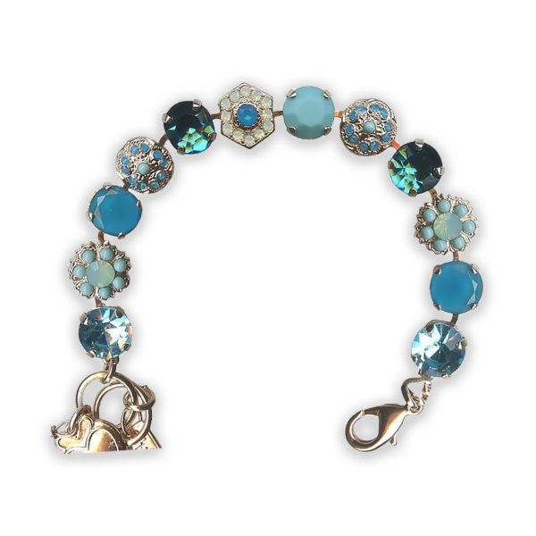 Bracelet By Mariana Woman Adorable Turquoise and Caribbean Blue Opal Swarovski Crystals