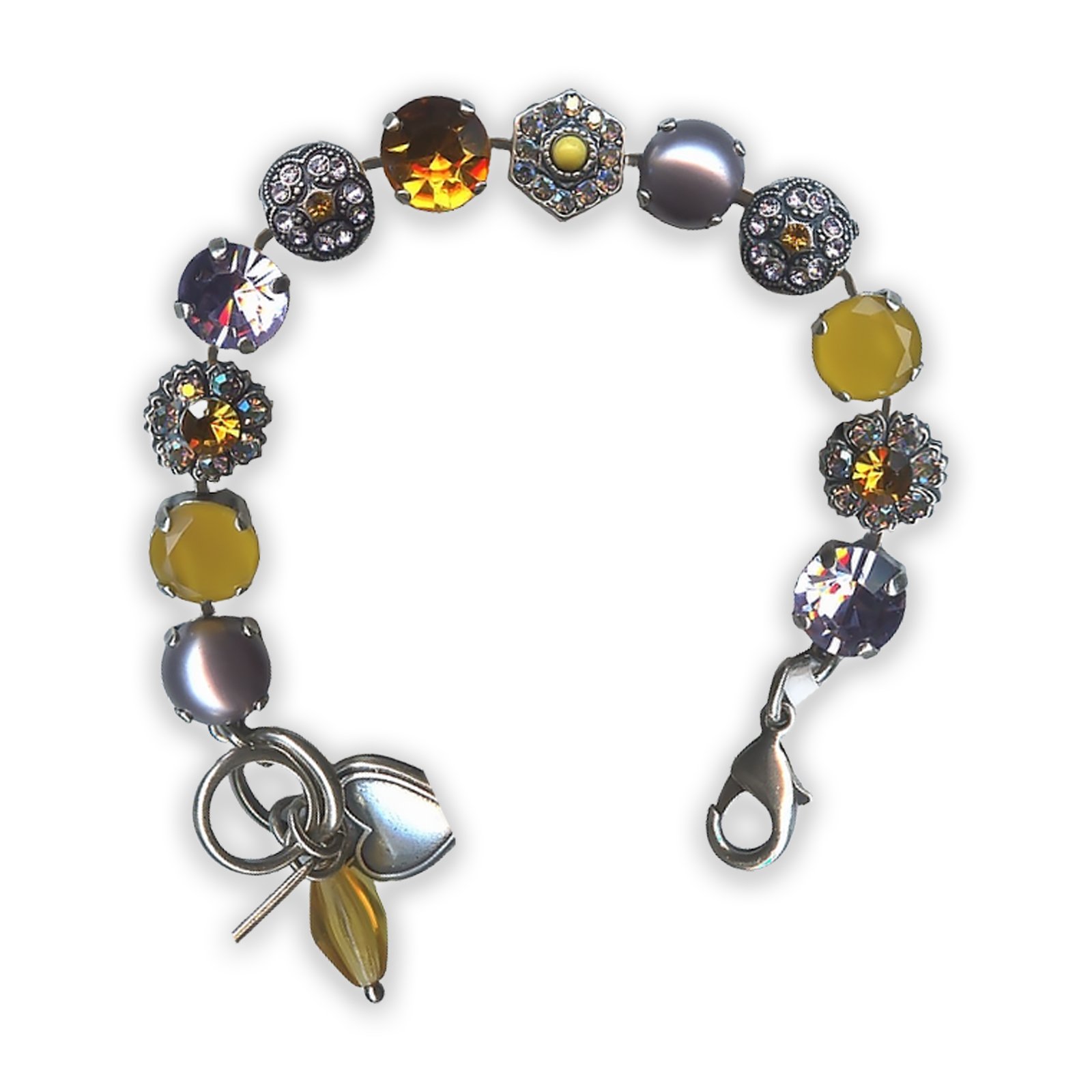 B-4411-122-SP (1) Bracelet by Mariana SOLIS Coll. Gorgeous Mauve Pearl, and Topaz Swarovski Crystals - Image 1