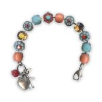Bracelet by Mariana Gypsy Soul Coll. Adorable Turquoise, Coral, and Amber Swarovski Crystals - Image 2