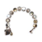 Bracelet by Mariana Africa Coll. Timeless White Shell Mineral, Clear and Whites Swarovski Crystals - Image 3