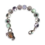 Bracelet by Mariana Caribbean Life Coll. Alluring Turquoise Mineral, Clear, and Violet Swarovski Crystals