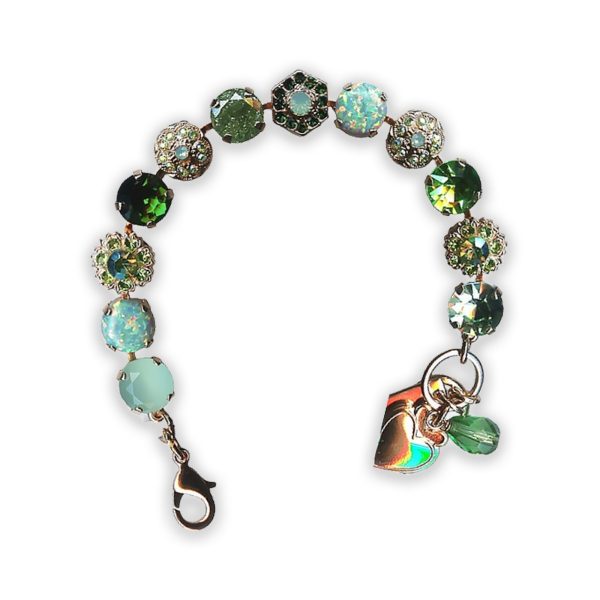 Bracelet By Mariana Woman Yellow Opal Mineral and Greens Swarovski Crystals