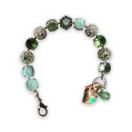 Bracelet By Mariana Woman Yellow Opal Mineral and Greens Swarovski Crystals - Image 3