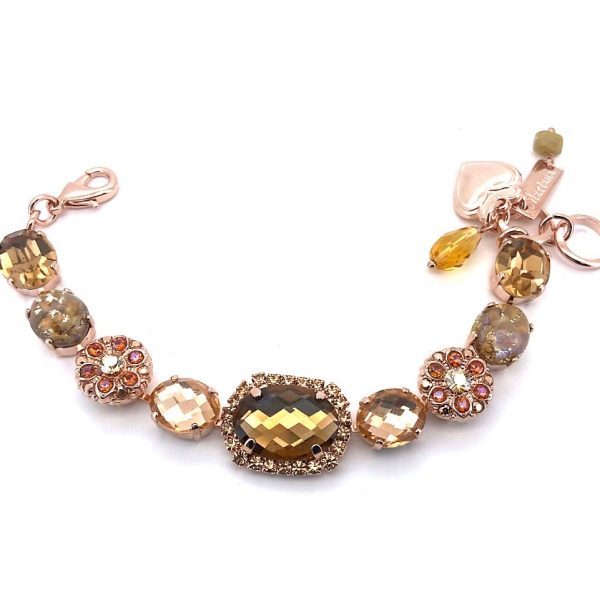 Bracelet By Mariana Woman Classic Golden Shadow and Apricot Swarovski Crystals
