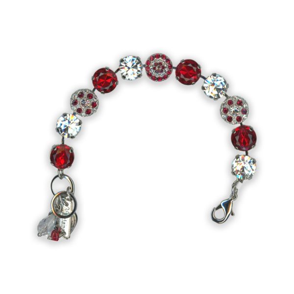 Bracelet by Mariana My Treasures Coll. Stunning Ruby & Clear Swarovski Crystals