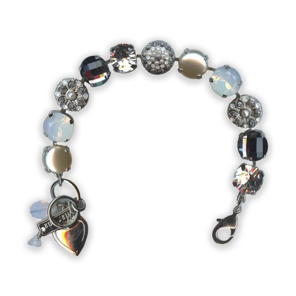 Bracelet By Mariana Woman Elegant White Opal and Pearl Swarovski Crystals