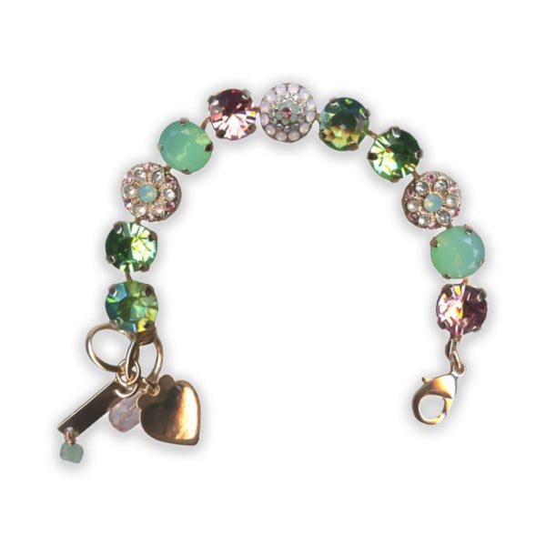 Bracelet by Mariana Eternity Coll. Beautiful Lt Rose, Peridot, Pacific Opal, & Pink Opal Swarovski Crystals