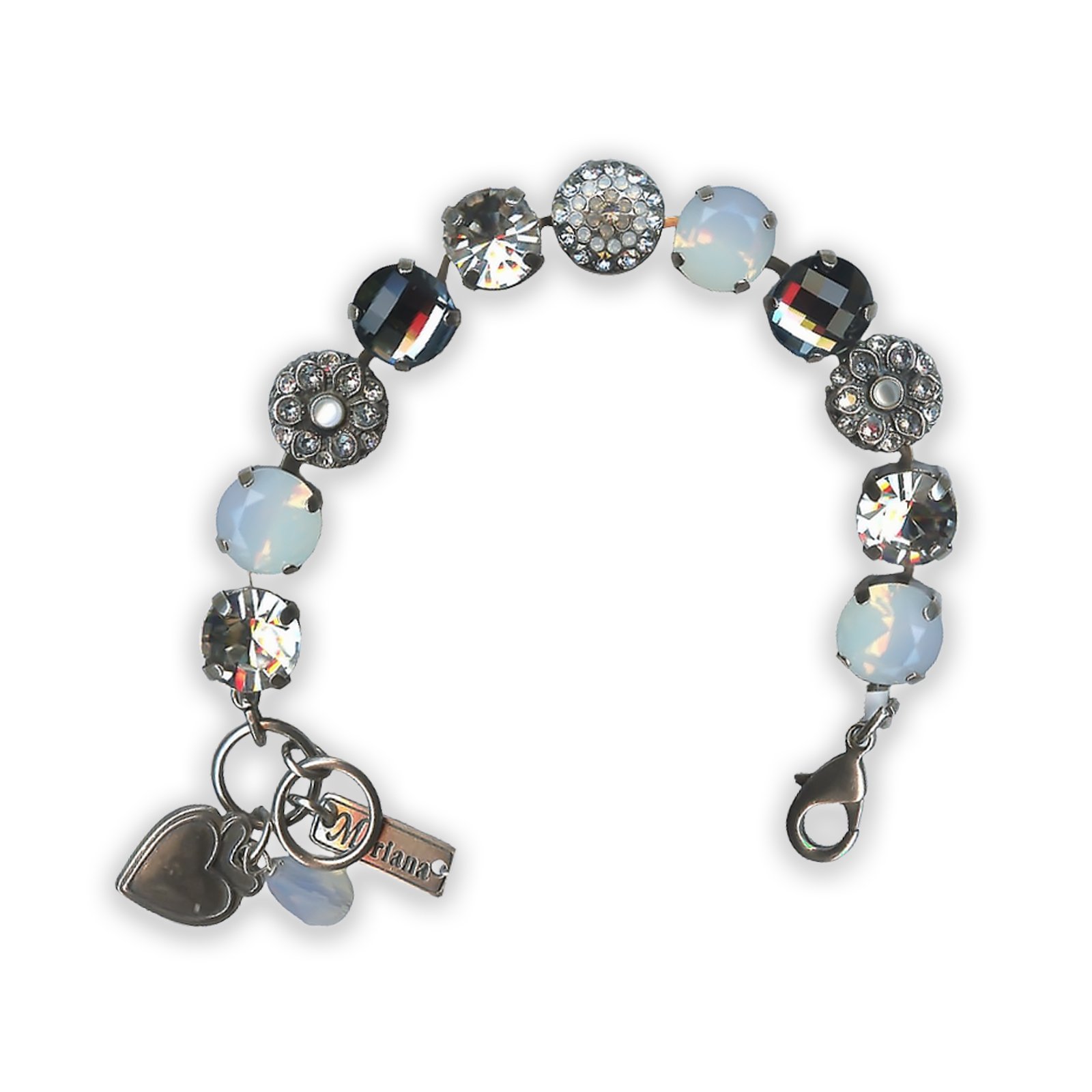 B-4501-1-10490-SP (1) Bracelet by Mariana My Treasures Coll. Alluring Indian Blue, Clear, & White Opal Swarovski Crystals - Image 1