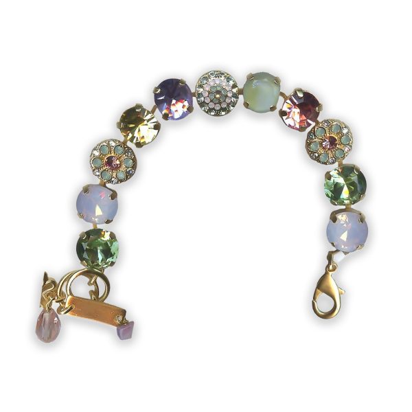 Bracelet by Mariana Pina Colada Coll. Beautiful Lt Amethyst, Pink Opal, Pacific Opal, Peridot, Jonquil, & Lt Rose Swarovski Crystals