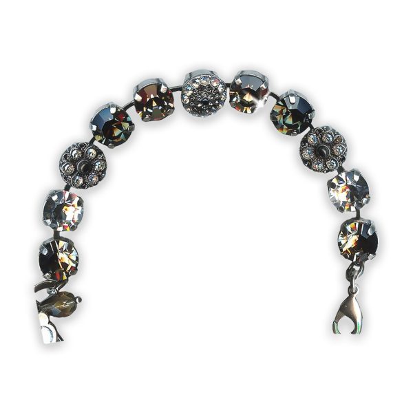 Bracelet by Mariana Zulu Africa Coll. Glamorous Silver Night, Clear, & Lt Azure Swarovski Crystals
