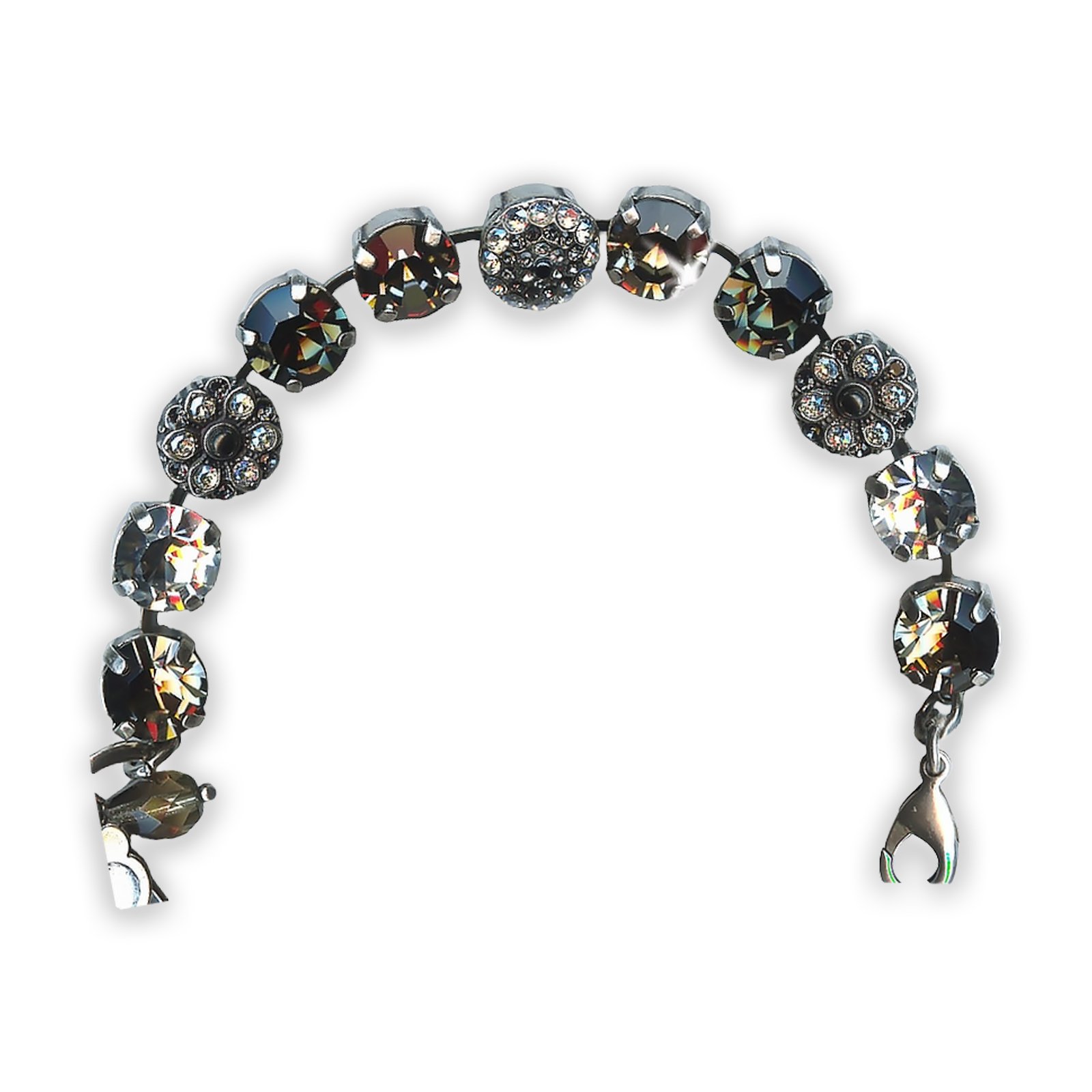 B-4501-1-1080-SP (1) Bracelet by Mariana Zulu Africa Coll. Glamorous Silver Night, Clear, & Lt Azure Swarovski Crystals - Image 1