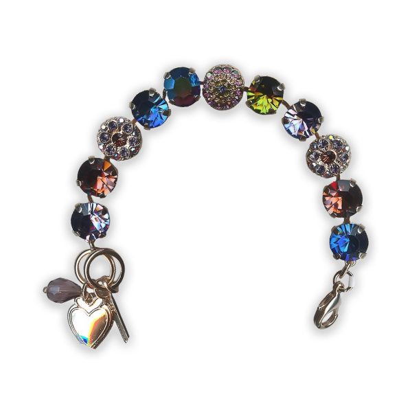 Bracelet by Mariana Penelope Coll. Fab Tanzanite, Heliotrope, Lt Burgundy, Lt Amethyst, Olivine, & Sapphire Swarovski Crystals