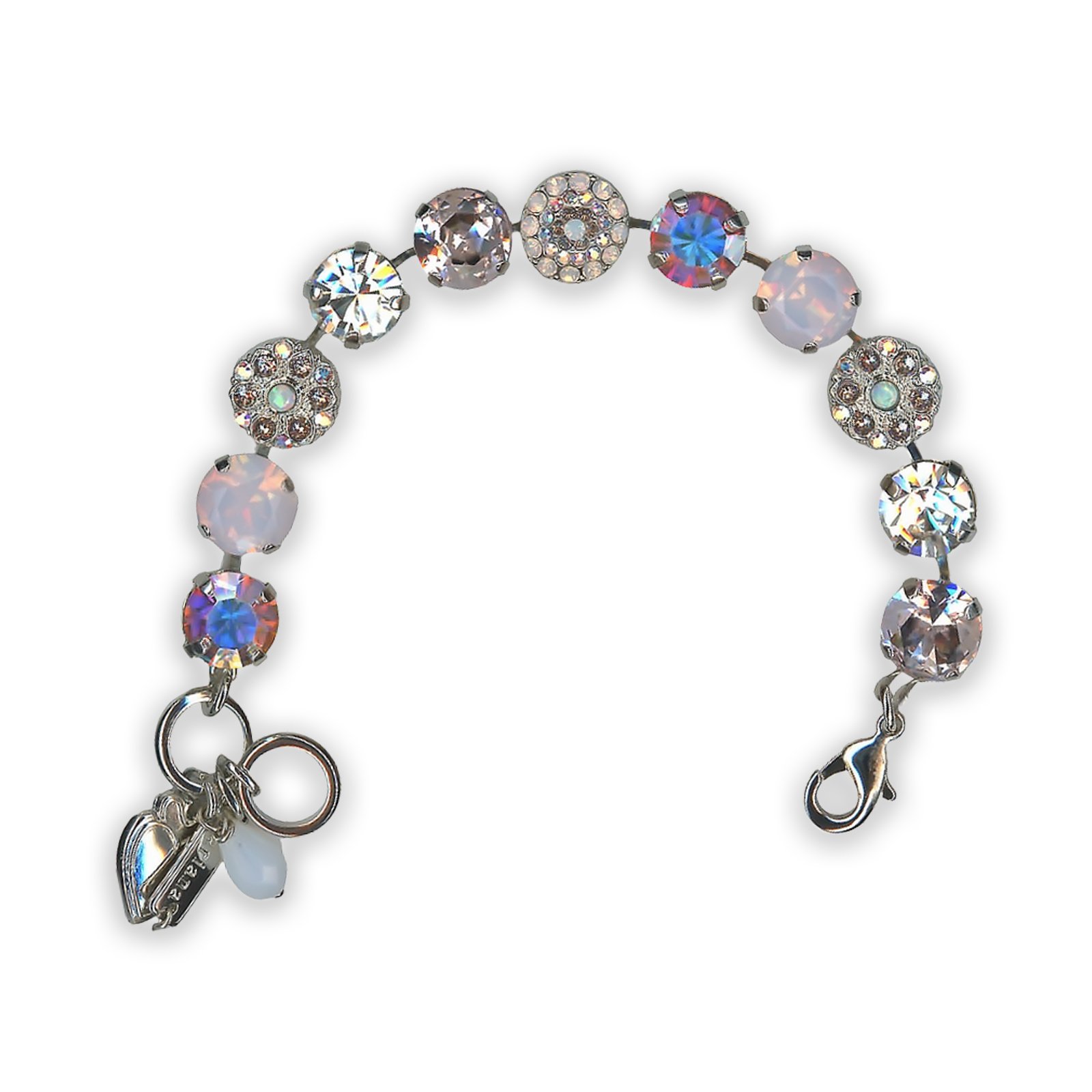 B-4501-1-1112-SP (1) Bracelet By Mariana Woman Shimmering Rosewater Opal and Rose Swarovski Crystals - Image 1