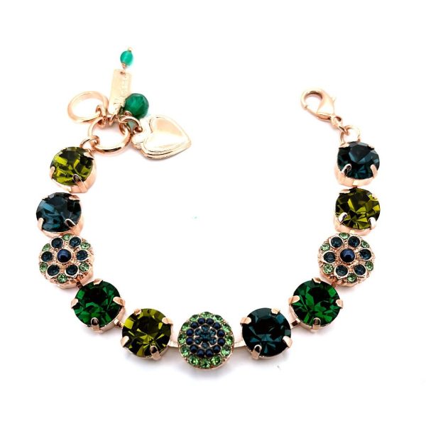 Bracelet By Mariana Woman Gorgeous Emerald and Olivine Swarovski Crystals-RG