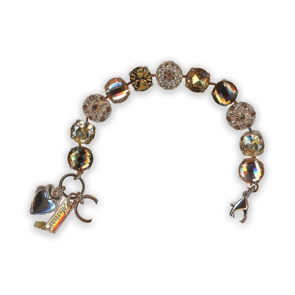 Bracelet by Mariana Out Of Africa Coll. Elegant Lt Smoked Topaz, Golden Shadow, & Lt Peach Swarovski Crystals