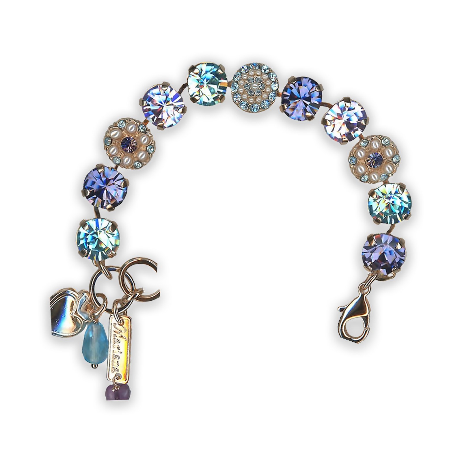 B-4501-1-1152-RG (1) Bracelet By Mariana Woman Adorable Aquamarine and Violet Swarovski Crystals - Image 1