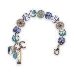 Bracelet By Mariana Woman Adorable Aquamarine and Violet Swarovski Crystals - Image 3