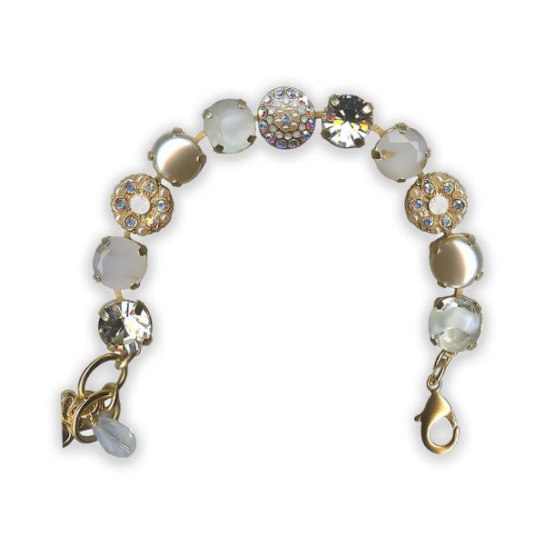 Bracelet by Mariana SeaShell Coll. Elegant Pearl, White Opal, Clear, & AB Swarovski Crystals