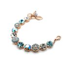Bracelet By Mariana Woman Adorable Aquamarine and Clear Swarovski Crystals