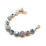 Bracelet By Mariana Woman Adorable Aquamarine and Clear Swarovski Crystals