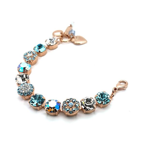 Bracelet By Mariana Woman Adorable Aquamarine and Clear Swarovski Crystals