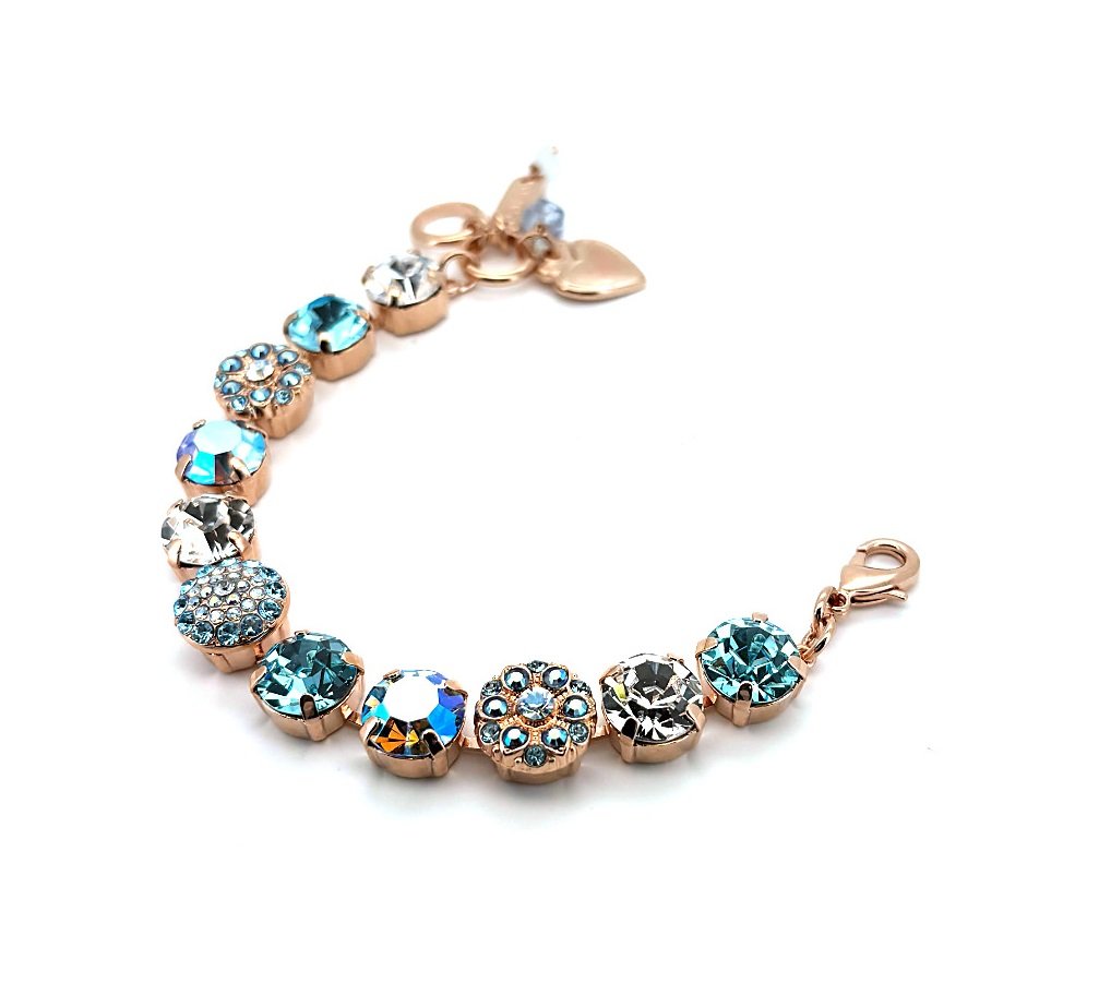 B-4501-1-141-RG (2) Bracelet By Mariana Woman Adorable Aquamarine and Clear Swarovski Crystals - Image 1