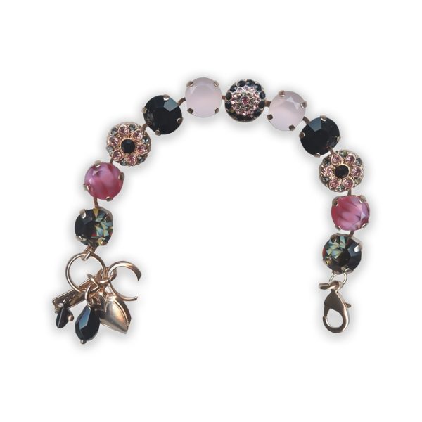 Bracelet by Mariana Peppermint Coll. Beautiful Jet Black, Silver Night, Rose Opal, & Rose Swarovski Crystals