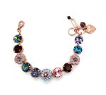 Bracelet By Mariana Woman Glamorous Purple Velvet and Sapphire Swarovski Crystals