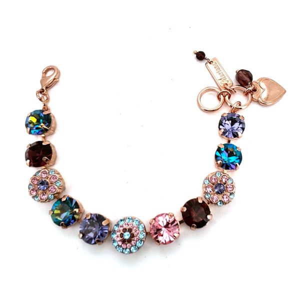 Bracelet By Mariana Woman Glamorous Purple Velvet and Sapphire Swarovski Crystals