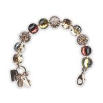 Bracelet by Mariana Creme Brulee Coll. Gorgeous Blush Rose, Golden Shadow, & Blue Shade Swarovski Crystals - Image 3