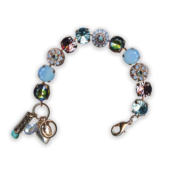 Bracelet by Mariana Diana Coll. Alluring Vitral Med, Blue Opal, Aquamarine, & Lt Rose Swarovski Crystals