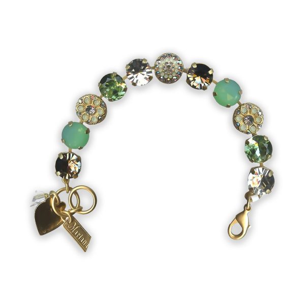 Bracelet by Mariana My Treasures Coll. Adorable Chrysolite Opal, Peridot, Lt Smoked Topaz, Clear, & AB Swarovski Crystals