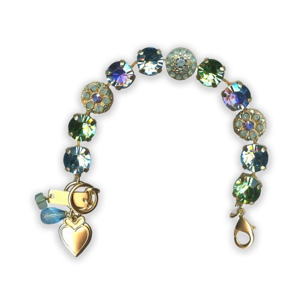 Bracelet by Mariana My Treasures Coll. Adorable Aquamarine, Peridot, Pacific Opal, & Vitral Lt Swarovski Crystals