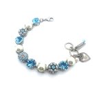 Bracelet By Mariana My Treasures Coll. Timeless Aquamarine and Pearl Swarovski Crystals